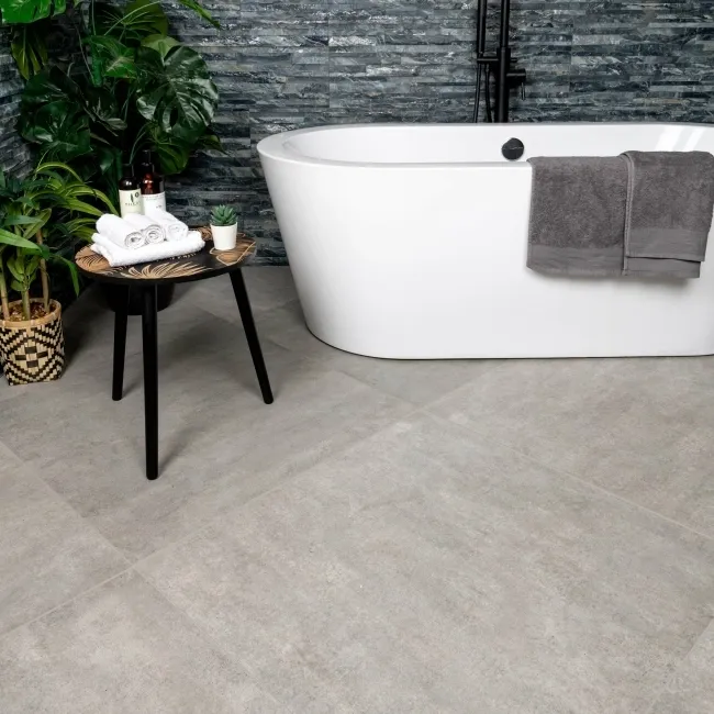 Luna Grey Stone Effect Large Porcelain Floor Tiles