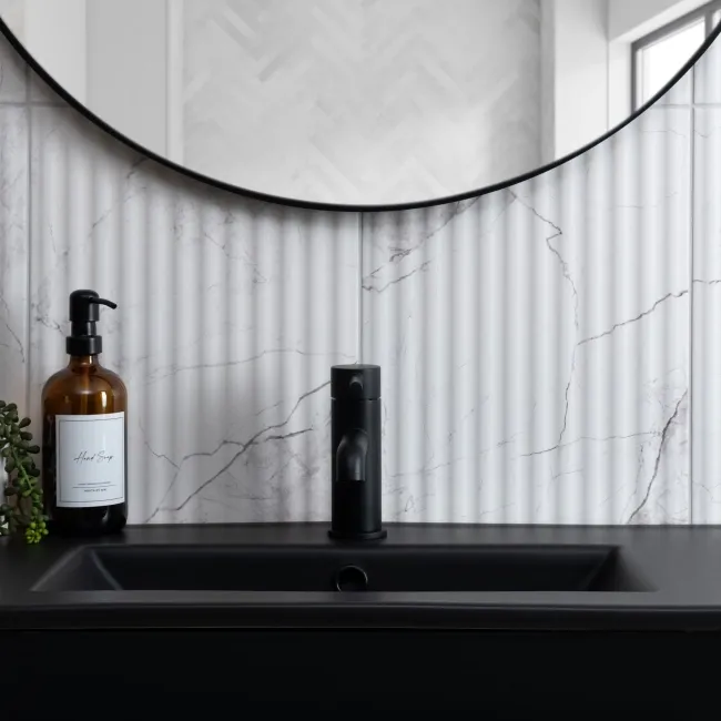 Clovelly White Decor Carrara Marble Effect Matt Wall Tiles