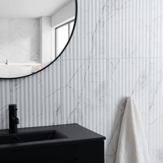 Clovelly White Decor Carrara Marble Effect Matt Wall Tiles