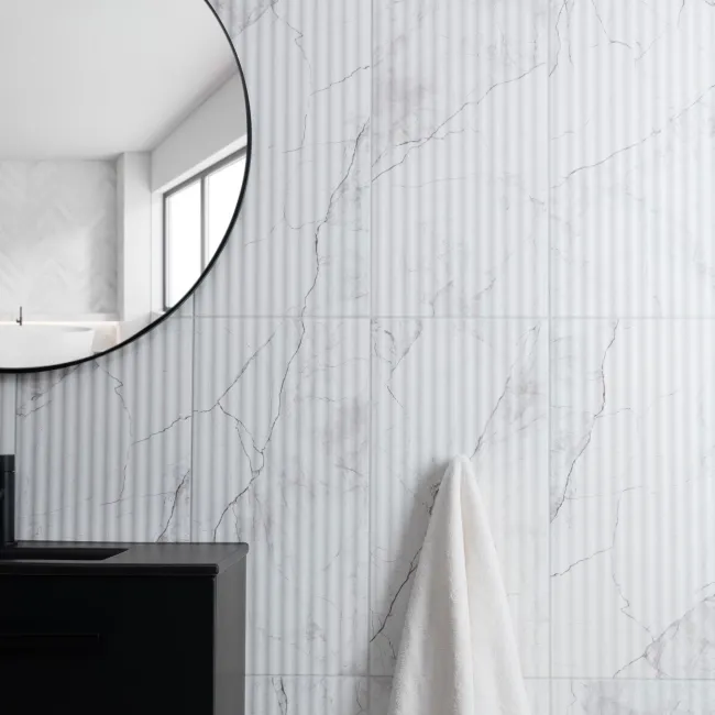 Clovelly White Decor Carrara Marble Effect Matt Wall Tiles
