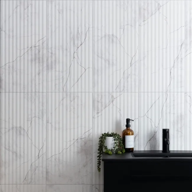 Clovelly White Decor Carrara Marble Effect Matt Wall Tiles