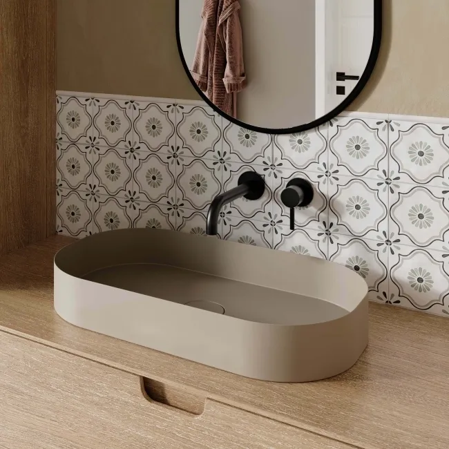 Dante Sand Flower Beige Matt Patterned Wall and Floor Tiles