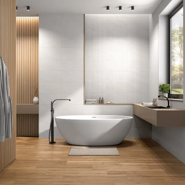 Heartwood Honey Brown Matt Rectified Wood Effect Floor Tiles 888x220