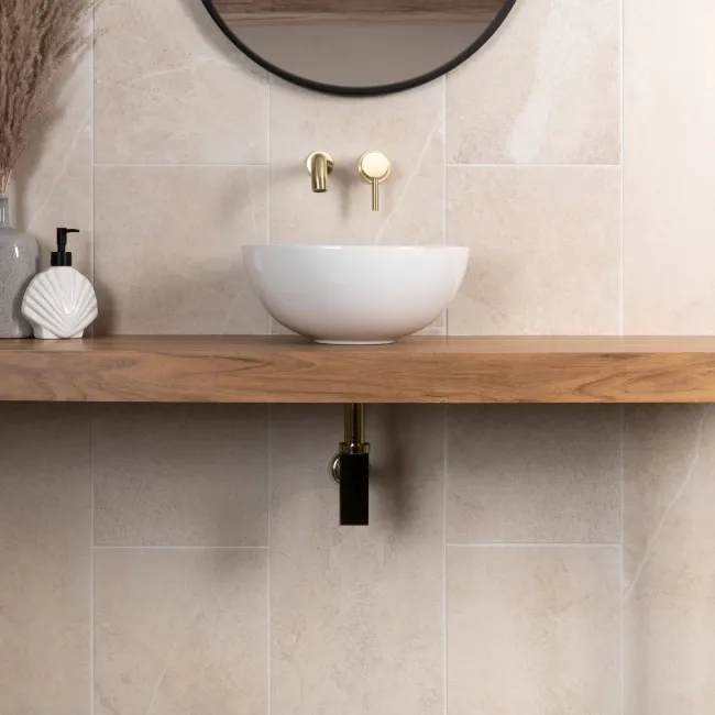 Driftstone Matt Beige Stone Effect Wall and Floor Tiles