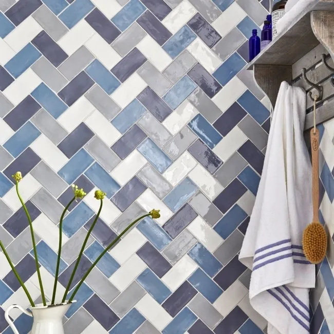 Country Cottage Blue Ceramic Metro Tiles