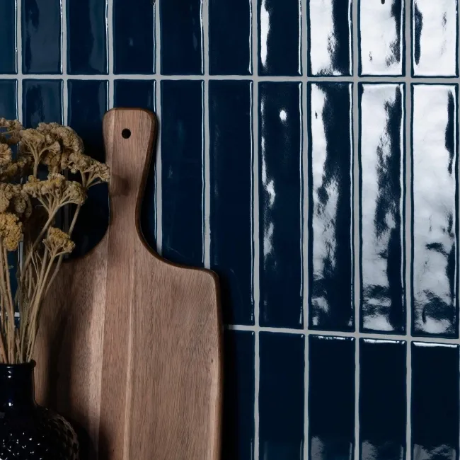Ivybridge Navy Blue Gloss Metro Wall Tiles 250x50mm