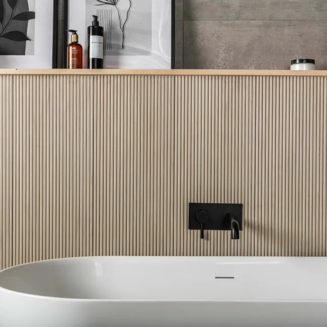 Contour Beige Maple Wood Slat Effect Wall Tiles