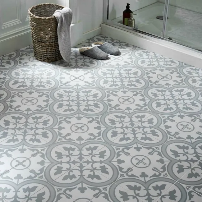 Ledbury Dove Grey Pattern Wall and Floor Tiles