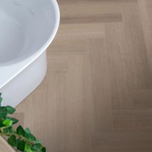 Trepanel Lux Light Oak LVT Wood Effect Herringbone SPC Vinyl Flooring