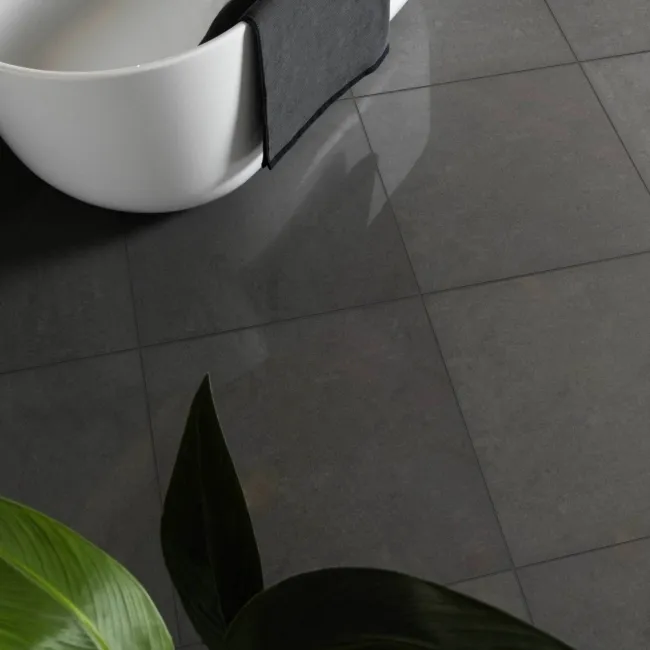 Lounge Polished Dark Grey Stone Effect 600x600 Wall And Floor Tiles