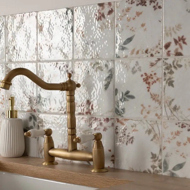 Lucy Forest Gloss Multicolour Patterned Porcelain Wall Tiles