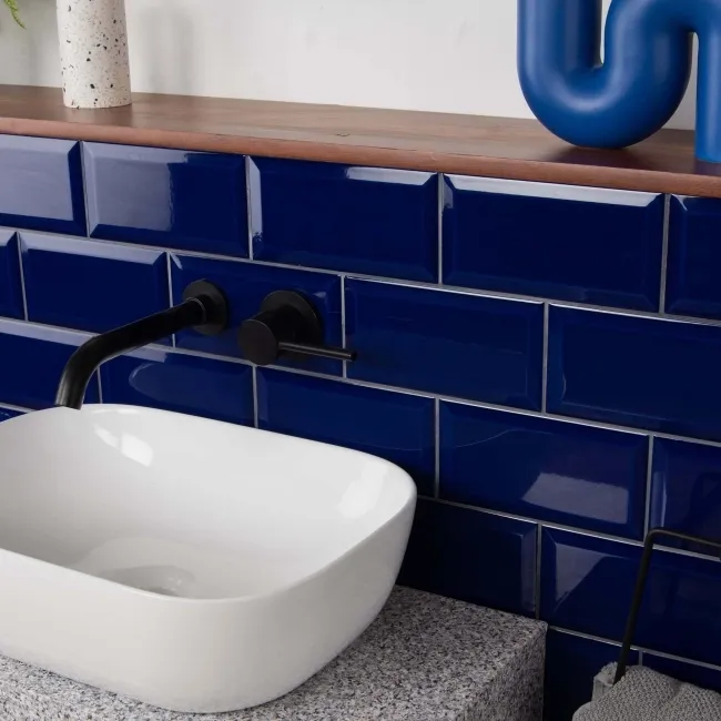 Manor House Blue Gloss Ceramic Metro Wall Tiles