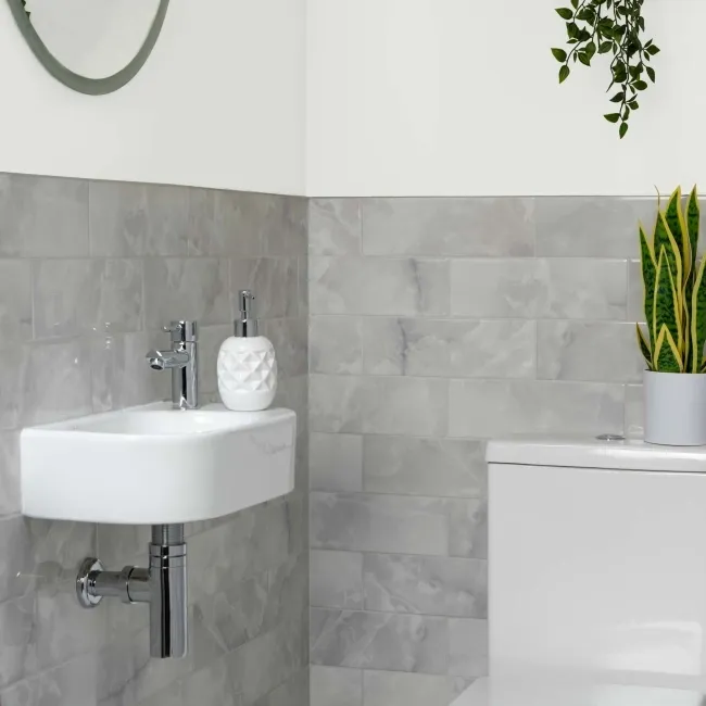 Passion Onyx Clouds Light Grey Marble Effect Wall Tiles