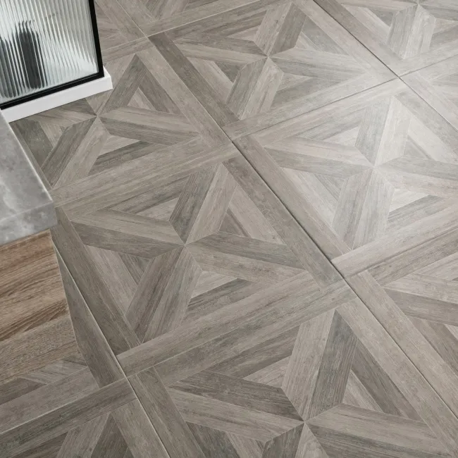 Empire Ash Parquet Brown Wood Effect Porcelain Wall and Floor Tiles