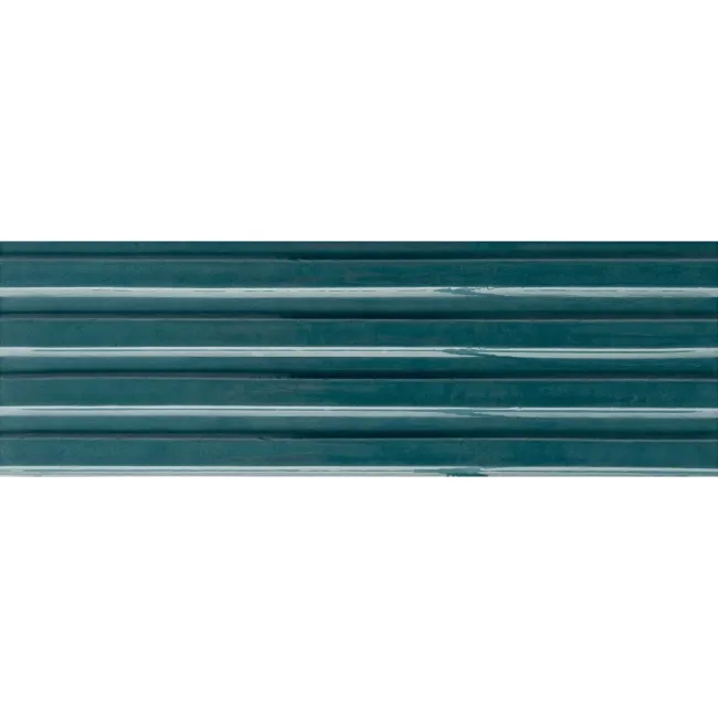Ribbon Ocean Blue Ridged Effect Ceramic Gloss Wall Tiles