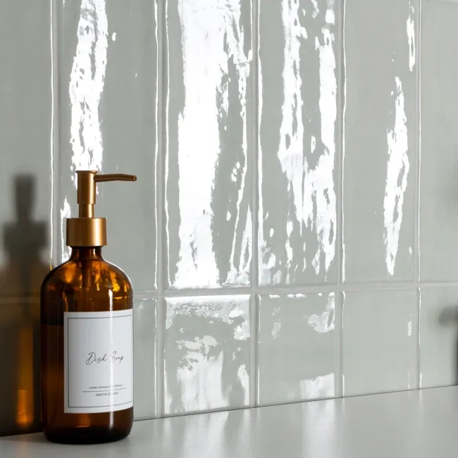 Rustic Sage Green Gloss Metro Wall Tiles