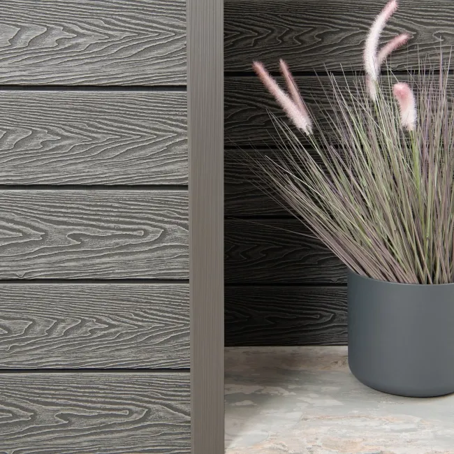 LuxeLine® Grey Textured Composite Cladding Edging Corner Trim - 2500mm