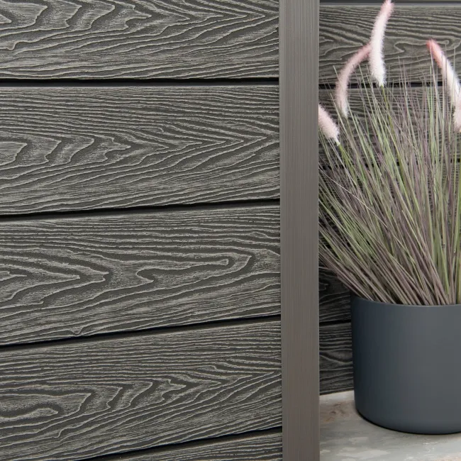 LuxeLine® Grey Textured Composite Cladding Edging Corner Trim - 2500mm