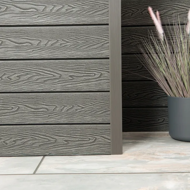LuxeLine® Grey Textured Composite Cladding Edging Corner Trim - 2500mm