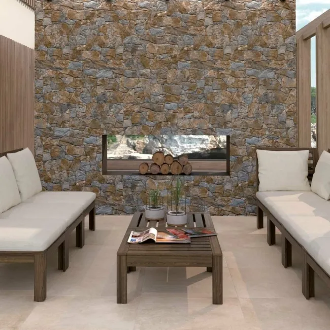 Cusco Dry Stacked Grey and Brown Slate Stone Effect Tiles