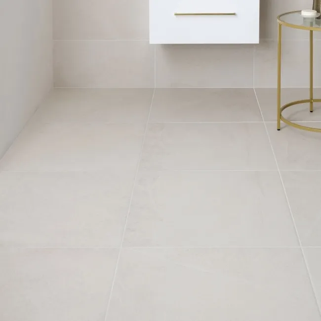 Driftstone Matt White Anti Slip Stone Effect Wall and Floor Tiles