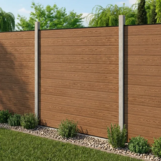 LuxeLine® Teak Composite Fence Panel for Own Post