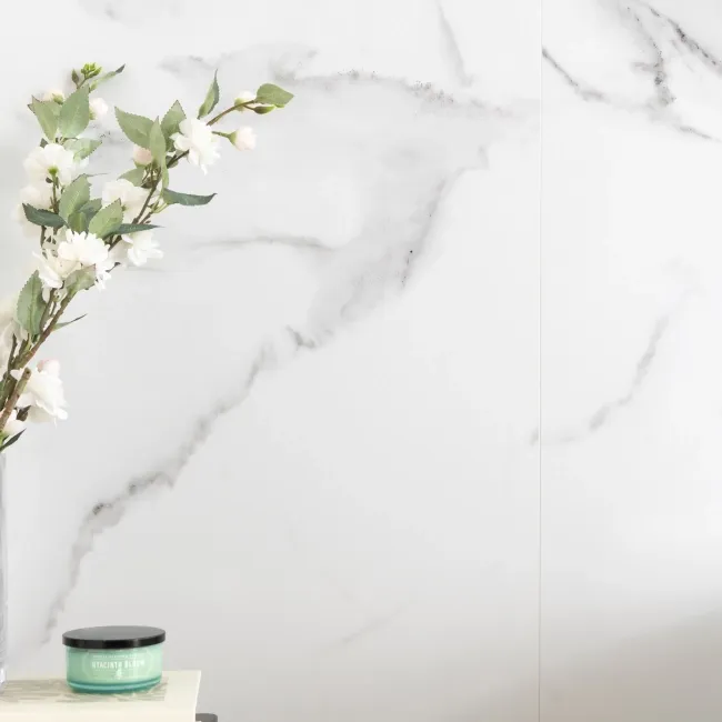 Trepanel Aqua Luxe® Bold Carrara Marble Effect Satin Embossed SPC Wall Panel 4 Pack (Covers 2.80 SQM)