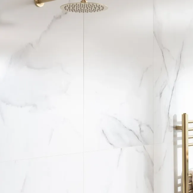 Trepanel Aqua Luxe® Bold Carrara Marble Effect Satin Embossed SPC Wall Panel 4 Pack (Covers 2.80 SQM)