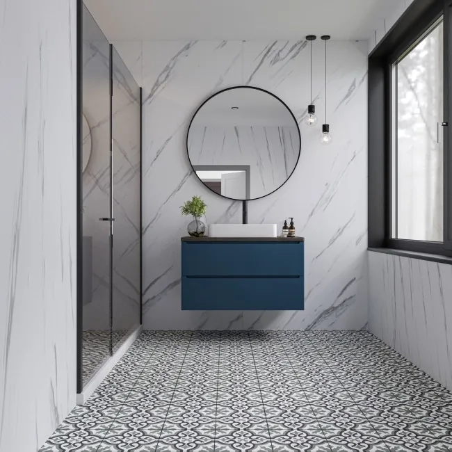 Trepanel Aqua® Matt Carrara Marble Effect PVC Bathroom Wall Panel