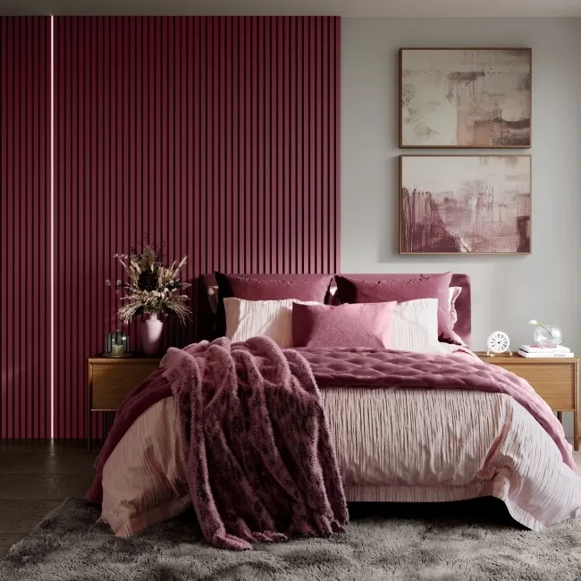 Trepanel® Windsor Wine Red Matt Acoustic Wall Panels