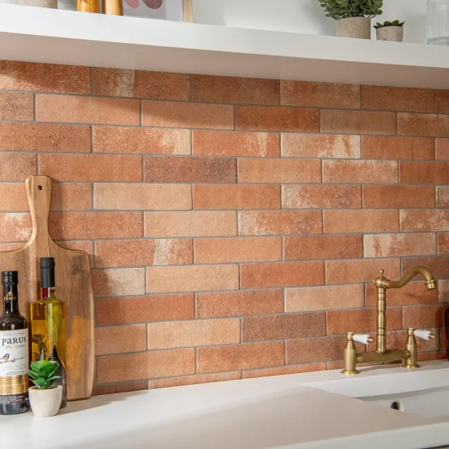 Tuscany Red Brick Effect Matt Wall and Floor Tiles 235x62