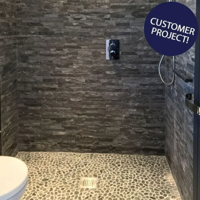 Vesuvius Charcoal Split Face Effect Tiles
