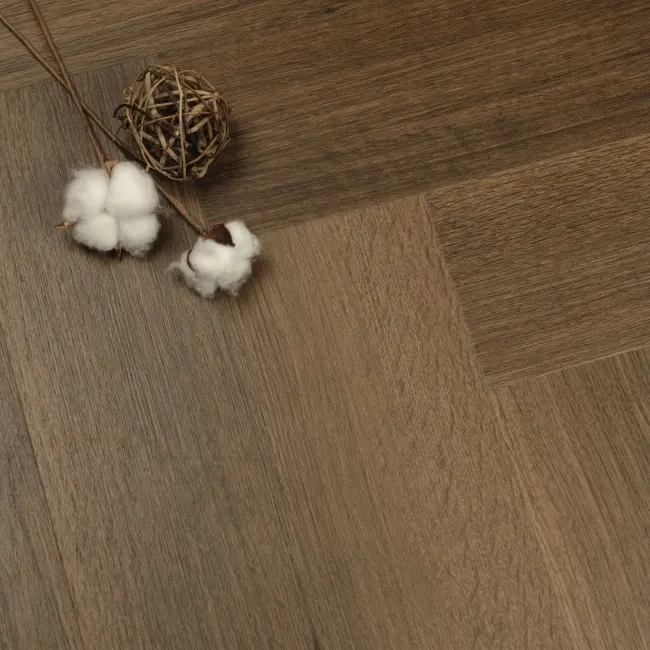 Trepanel Lux Walnut LVT Wood Effect Herringbone SPC Vinyl Flooring