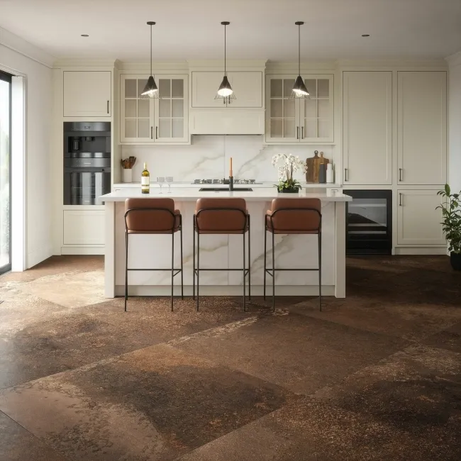 Yuri® Rust Brown 90% Recycled Stone Effect  XL Floor Tiles