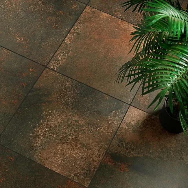 Yuri® Rust 90% Recycled Copper Matt Stone Effect 583x583 Tiles