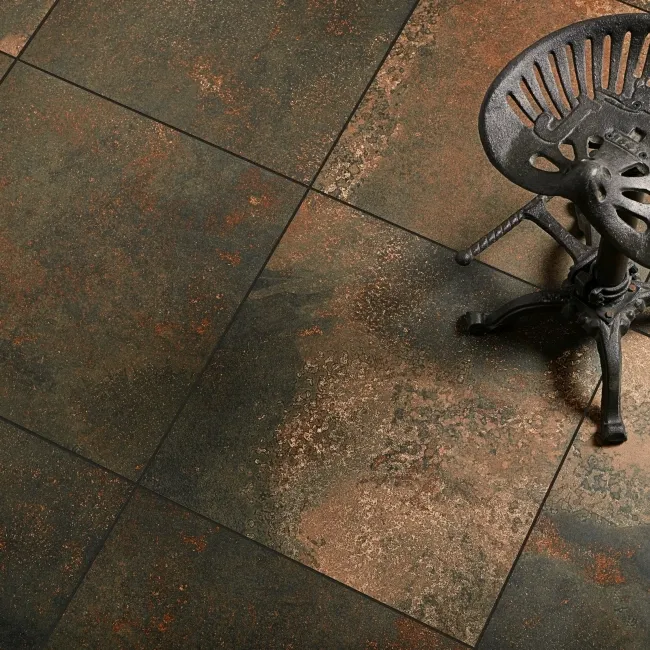 Yuri® Rust 90% Recycled Copper Matt Stone Effect 583x583 Tiles