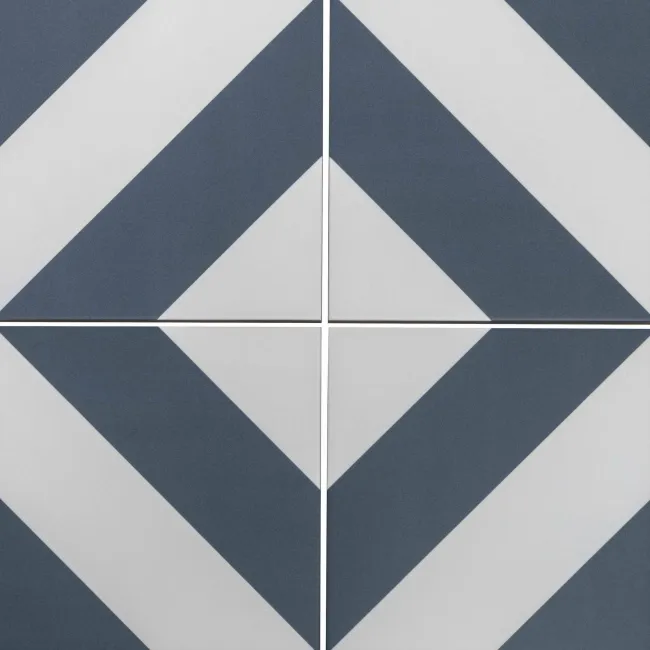 Zebra Blue and White Patterned Matt Striped Wall and Floor Tiles