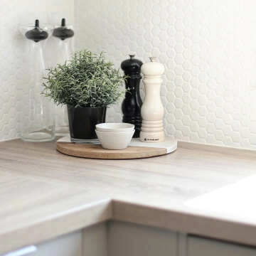 Pixel White 23x23 Hexagon Matt Mosaic Tiles