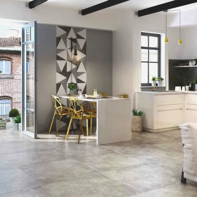 Texxtile Lux Grey Matt Patterned Wall and Floor Tiles