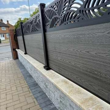 LuxeLine® Composite Classic Straight Top Fence Screen - Jungle Design
