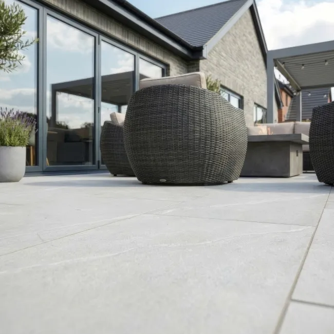 Nuova Grey Stone Effect Matt Porcelain Outdoor Slab Tile