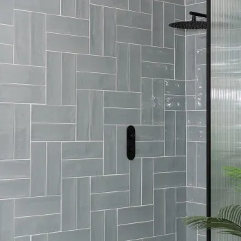 Rustic Cedar Blue Ceramic Gloss Metro Wall Tiles