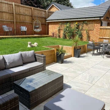 Icaria Light Grey Stone Effect 20mm Porcelain Paving Slabs