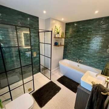 Hope Olive Wall Gloss Green Brick Tiles