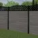 LuxeLine Composite Fence Panel Light Grey 6ft High - Curve Top Lattice Decorative Screen with Buried Aluminium Post
