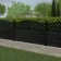 LuxeLine Composite Fence Panel Black 3ft High - Curve Top Lattice Decorative Screen with Aluminium Post