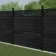 LuxeLine Composite Fence Panel Black 6ft High - Lattice Decorative Screen with Aluminium Post