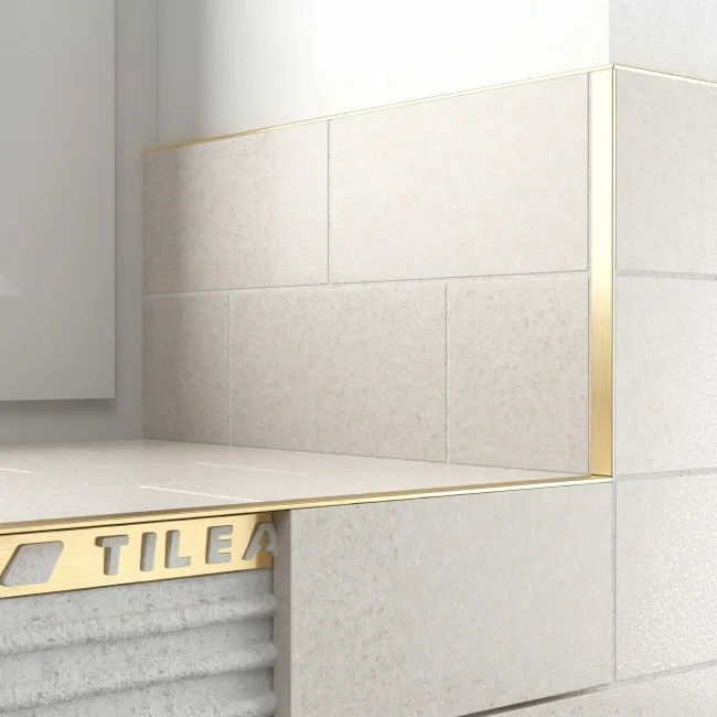 10mm Matt Gold Square Edge Metal Trim