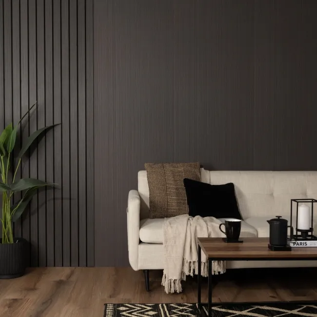 Trepanel Style® Warm Dark Grey Wood Effect Matt WPC Laminated Wall Panel