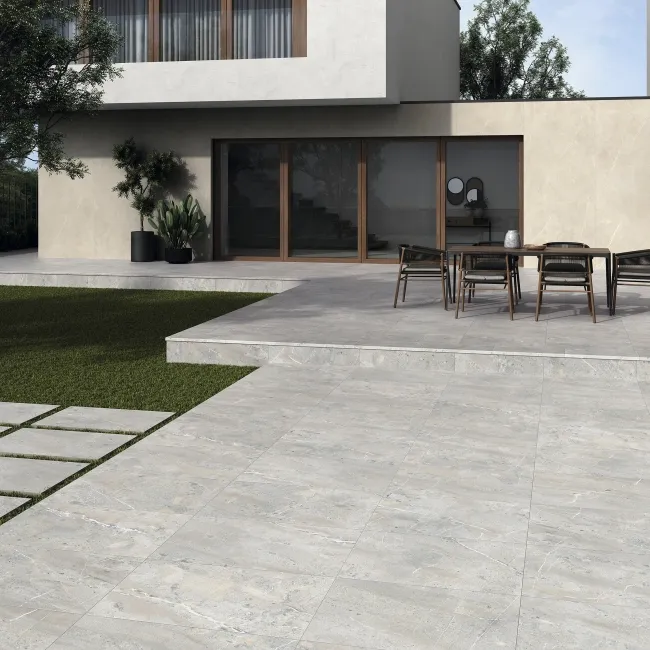 Muller Pearl Stone Effect Matt Porcelain Outdoor Slab Tile